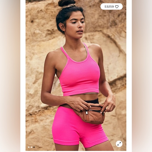 Free People Happiness Runs Crop Tank Malibu XL - Picture 2 of 5